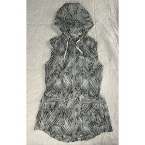 Athleta Women’s Inspire Windbreaker Hoodie Vest Size XS Grey Full Zip